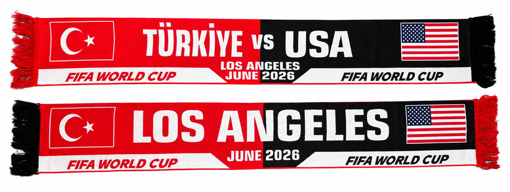 Türkiye vs USA Los Angeles 2026 Woven Fan Scarf
