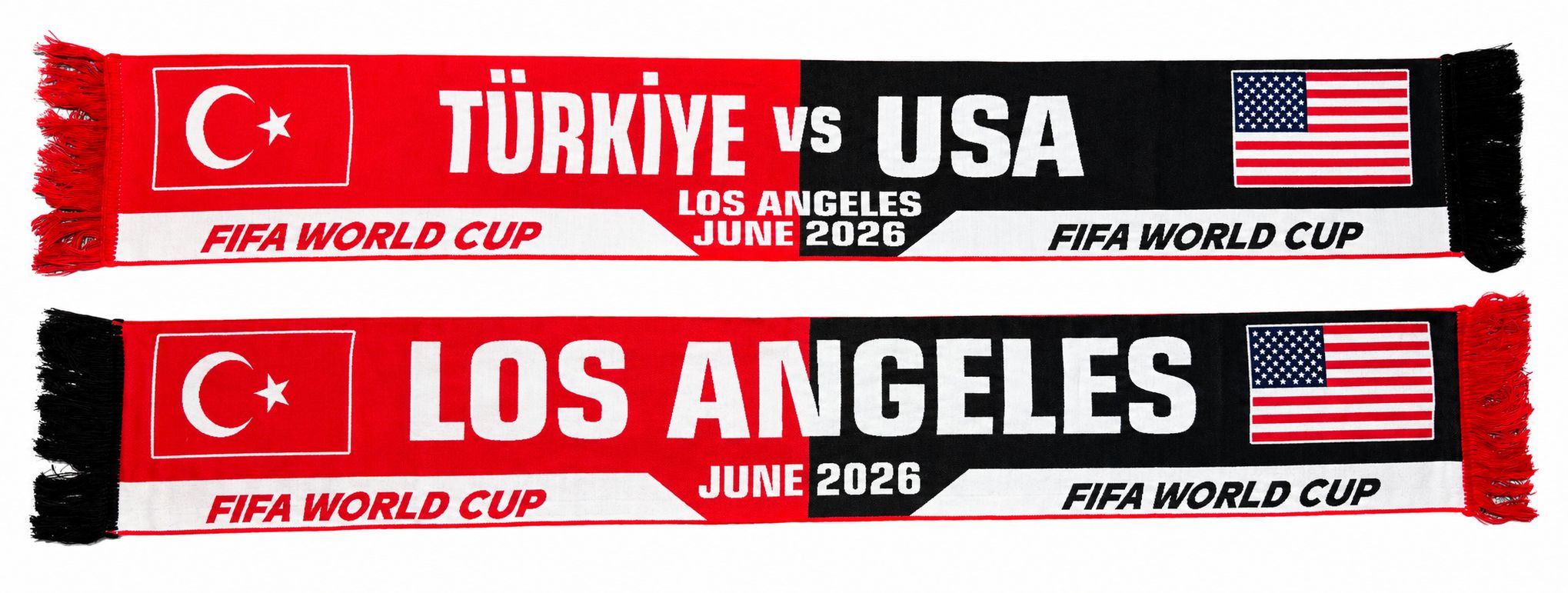 Türkiye vs USA Los Angeles 2026 Woven Fan Scarf