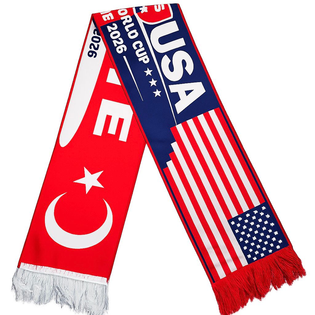 Türkiye vs USA 2026 Woven Fan Scarf
